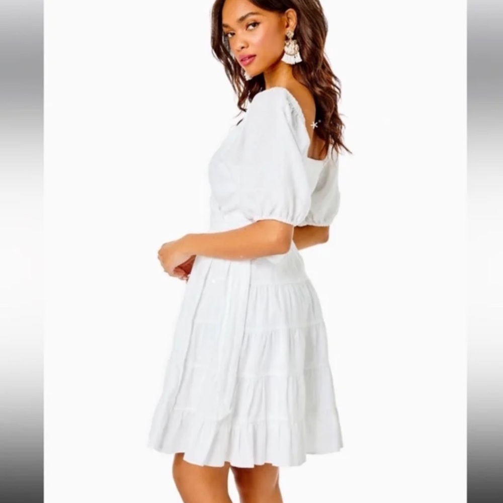 New Lilly Pulitzer Iralee Linen Wrap Dress - Picture 2 of 15